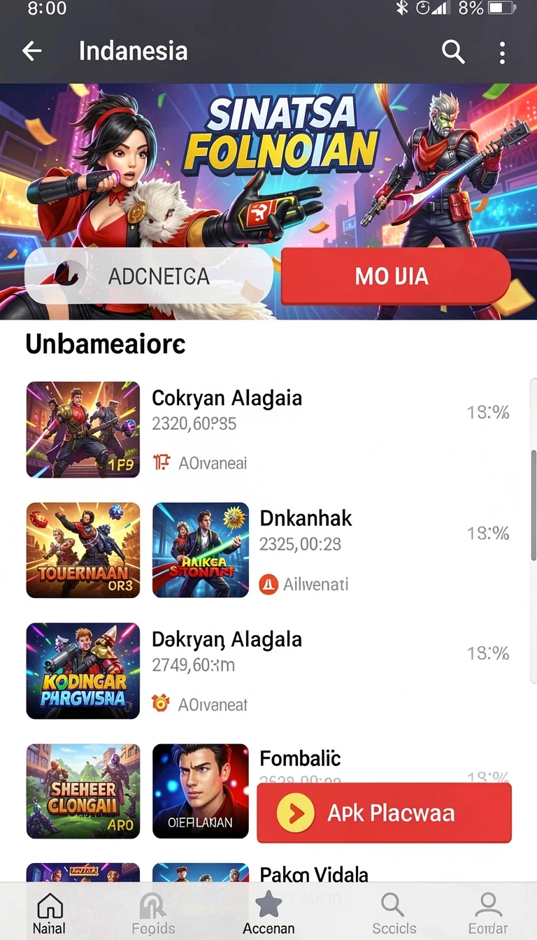 Beragam pilihan permainan menarik dalam aplikasi Panduan Instalasi Aplikasi warungplay di Android.